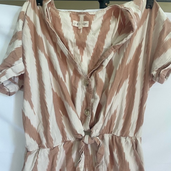 Lou & Grey for Loft Striped Button-Up Tie-Front romper M - Picture 5 of 5